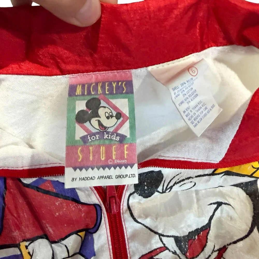 Vintage Disney Mickey Mouse‎ Tracksuit Size 6 Windbreaker 2 Piece Set 90s